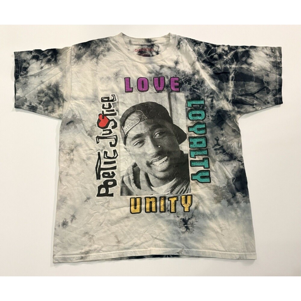 Tupac Poetic Justice T-Shirt Chemistry Men’s Sz L Gray Tie Dye Rap Hip Hop Tee